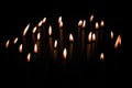 Candle flame set isolated in black background Royalty Free Stock Photo