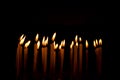 Candle flame set isolated in black background Royalty Free Stock Photo