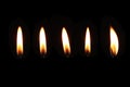 Candle flame set isolated Royalty Free Stock Photo