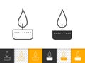 Candle Flame simple black line fire vector icon