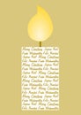 Candle formed and filled with text