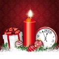 Christmas Red Ornaments Candle Clock Gift Baubles 2018