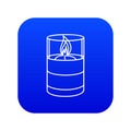 Candle glass icon blue vector
