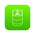 Candle glass icon green vector