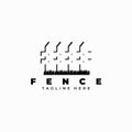 Fence logo vector illustration design , simple fence , garden fence logo Royalty Free Stock Photo
