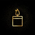 Candle gold icon. Vector illustration of golden particle background.. Spiritual concept vector illustration