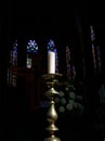 Candle in Gothic Church Royalty Free Stock Photo