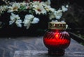 Candle on a grave