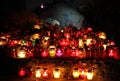 Candle on the grave of Warsaw Uprising soldiers Royalty Free Stock Photo