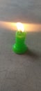 Candle green wax, design of fire,light zeal