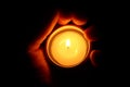 Candle in a hand Royalty Free Stock Photo