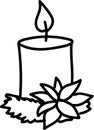 Candle hand drawn doodle. Vector Christmas illustration Royalty Free Stock Photo
