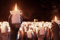 Candle Held Up Vigil Candlelight Mass 3D Render