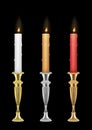 Candle holders with burning candle Royalty Free Stock Photo