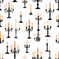Candle Holders Pattern Seamless Background Royalty Free Stock Photo