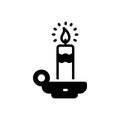 Black solid icon for Candle, beacon and light Royalty Free Stock Photo