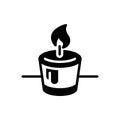 Black solid icon for Candle, candlestick and skyer