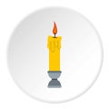Candle icon circle Royalty Free Stock Photo