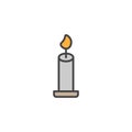 Candle icon in colored version Royalty Free Stock Photo
