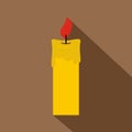 Candle icon, flat style Royalty Free Stock Photo