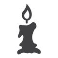 Candle icon glyph icon, halloween and scary Royalty Free Stock Photo