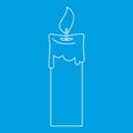 Candle icon, outline style Royalty Free Stock Photo