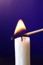 Candle Inflamed With Match