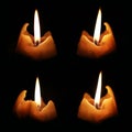 Candle isolated black background