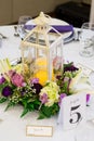 Candle Lantern Wedding Reception Centerpieces Royalty Free Stock Photo