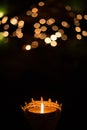 candle light with bokeh, hope concept Royalty Free Stock Photo