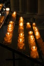 Candle light in a Cathedral. Royalty Free Stock Photo