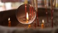 Candle light in the crystal ball in the shrine festival