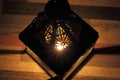 Candle light in the darkness and candle holder Royalty Free Stock Photo