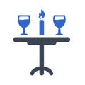 Candle light dinner icon Royalty Free Stock Photo