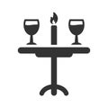 Candle light dinner icon Royalty Free Stock Photo