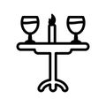 Candle light dinner icon Royalty Free Stock Photo