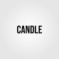 Candle light flame logo negative space in candle letter vector illustration