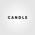 Candle light flame logo negative space in candle letter vector illustration