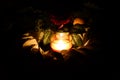 Candle light and grave wreath