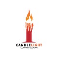 Candle light icon logo design vector template Royalty Free Stock Photo