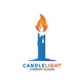 Candle light icon logo design vector template Royalty Free Stock Photo