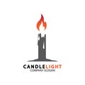 Candle light icon logo design vector template Royalty Free Stock Photo