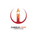 Candle light icon logo design vector template Royalty Free Stock Photo