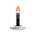 Candle light icon logo design vector template Royalty Free Stock Photo