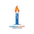 Candle light icon logo design vector template Royalty Free Stock Photo