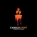 Candle light icon logo design vector template Royalty Free Stock Photo