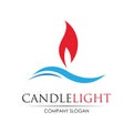 Candle light icon logo design vector template Royalty Free Stock Photo