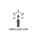 Candle light icon simple flat style vector illustration Royalty Free Stock Photo