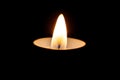 candle light isolated on black background Royalty Free Stock Photo