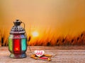 Candle light lids on muslim style`s lantern